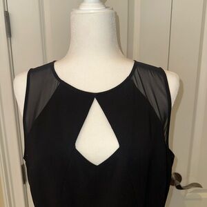 Tahari ASL Black Dress with Sheer Accents size 14